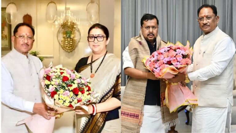 सीएम विष्णुदेव साय ने दिल्ली में स्मृति ईरानी और नितिन नबीन से की मुलाकात, बस्तर के विकास मॉडल पर हुई चर्चा